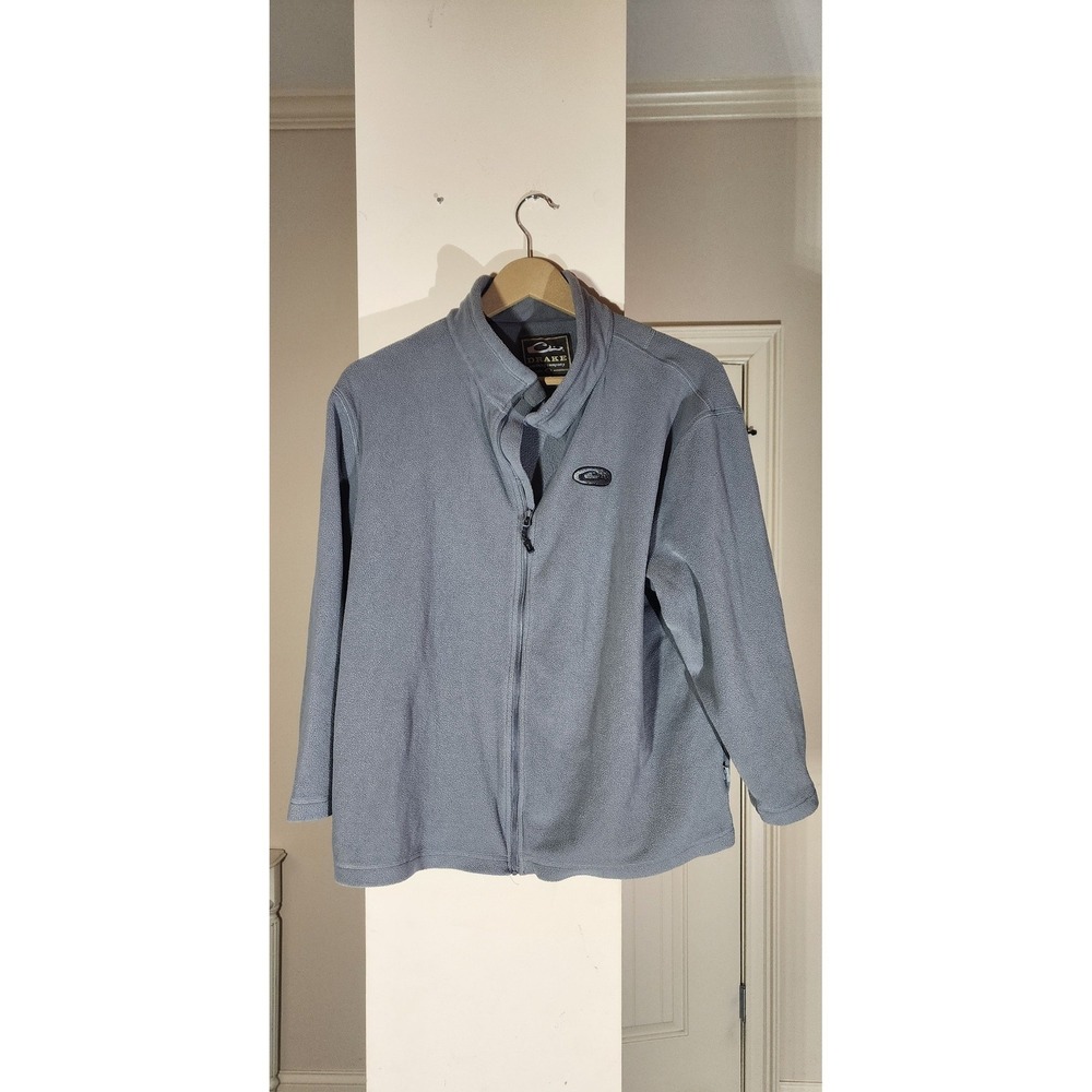 Drake Clothing Company Kids Gray Full Zip Fleece Jacket Mock Neck Logo Size 16